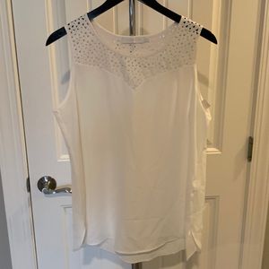 Anne Fontaine sleeveless blouse size 42/L, white.